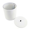 Lixeira Redonda Branca em Poliéster com Puxador Black Matte - 2