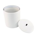 Ver imagem 3 de Lixeira Redonda Branca em Poliéster com Puxador Black Matte