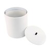 Lixeira Redonda Branca em Poliéster com Puxador Black Matte - 3