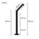 Ver imagem 3 de Poste Luminaria Jardim Ravi Max T8 240cm Preto St3168