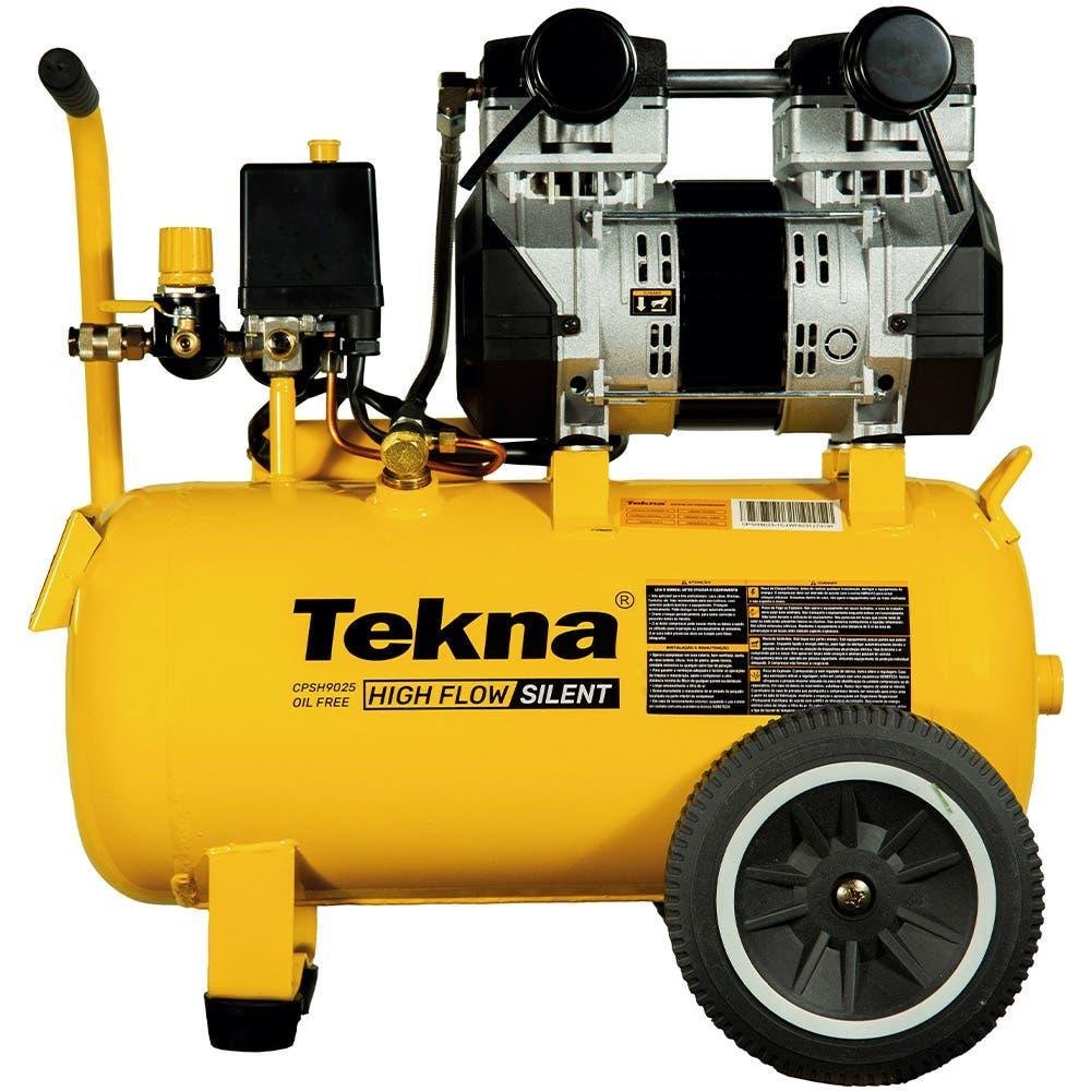 Compressor de Ar 2,5 HP 9,1 Pés Silencioso Isento de Óleo 1012301 TEKNA-110V - 4