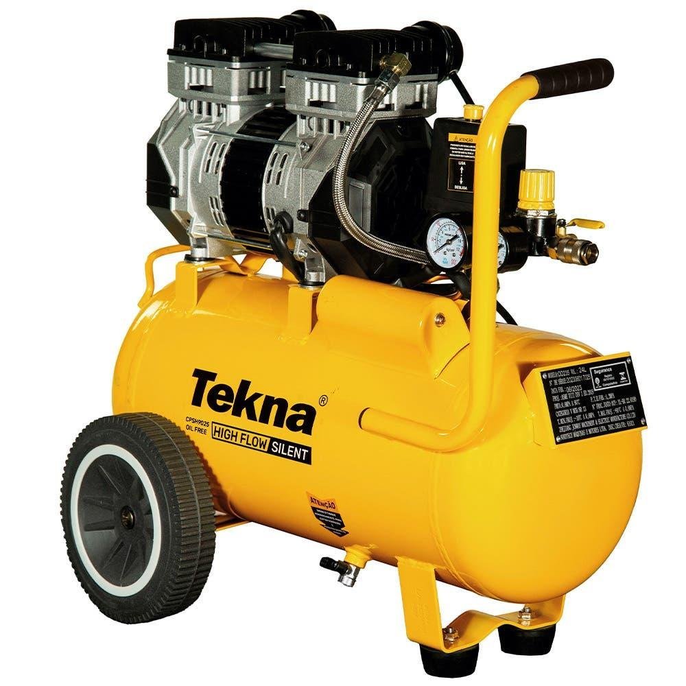 Compressor de Ar 2,5 HP 9,1 Pés Silencioso Isento de Óleo 1012301 TEKNA-110V