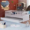 Ver imagem 1 de Cama Juvenil Lara Solteiro com Cama Auxiliar e 2 Colchões Branco