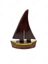 Ver imagem 1 de Peça Decorativa Barco em Madeira e Metal Dourado 25cm 15565-pl