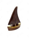 Ver imagem 2 de Peça Decorativa Barco em Madeira e Metal Dourado 25cm 15565-pl