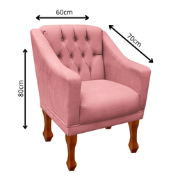 Kit Namoradeira + 1 Poltrona Decorativa Grécia - Dritex:suede Rose - 5