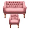 Kit Namoradeira + 1 Poltrona Decorativa Grécia - Dritex:suede Rose - 1