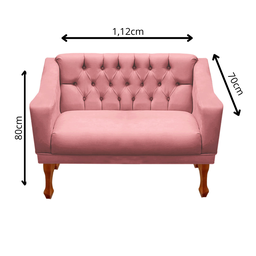 Kit Namoradeira + 1 Poltrona Decorativa Grécia - Dritex:suede Rose - 6