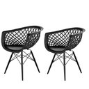 Ver imagem 1 de Kit 2 Cadeiras Web Preto Polipropileno com Base em Metal Estilo Minimalista e Resistente