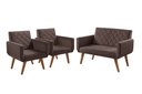 Ver imagem 1 de Conjunto Anabelle 2 Poltronas de 1 Lugar 1 Poltrona 2 Lugares Braço Unidecor Marrom