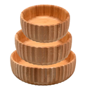 Ver imagem 1 de Bowl Canelado De Bambu kit C 3 Pequeno Médio Grande