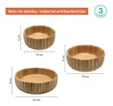 Ver imagem 2 de Bowl Canelado De Bambu kit C 3 Pequeno Médio Grande