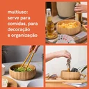 Ver imagem 3 de Bowl Canelado De Bambu kit C 3 Pequeno Médio Grande