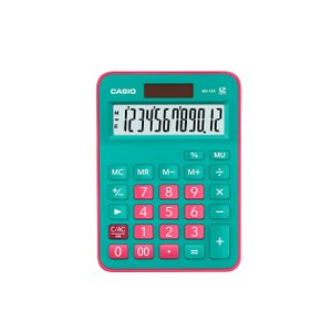Calculadora Casio de mesa visor XL, 12 dígitos e alimentação dupla MX-12B Verde