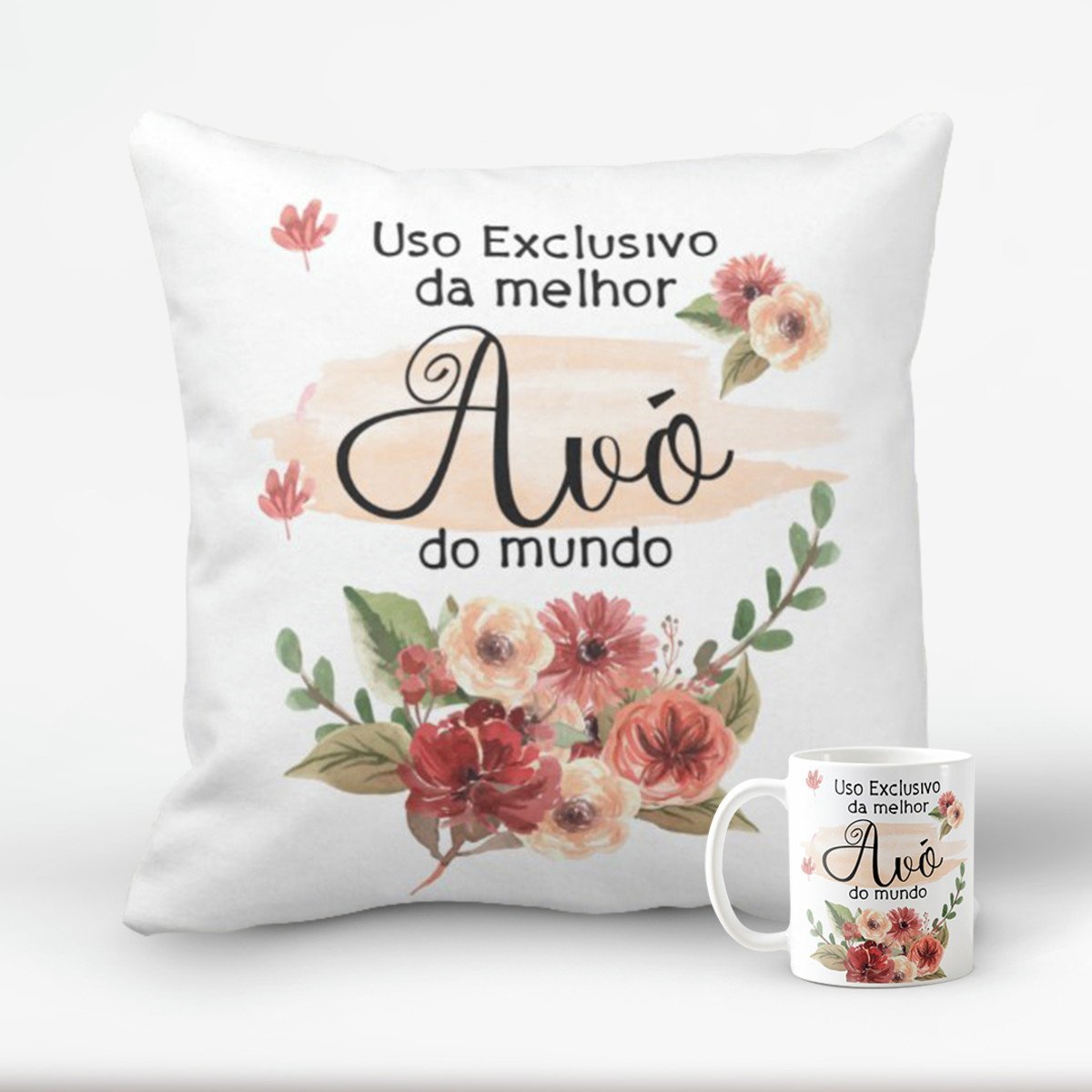Kit Para Presente Almofada E Caneca Avó Vovó - Dia Das Mães
