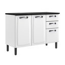 Ver imagem 1 de Balcão de Cozinha Itatiaia em Aço 3 Portas 2 Gavetas Branco New Premium