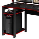 Ver imagem 4 de Mesa para Computador Gamer Streamer 2 Prateleiras Preto/vermelho - Fdecor