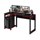 Ver imagem 1 de Mesa para Computador Gamer Streamer 2 Prateleiras Preto/vermelho - Fdecor