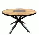 Ver imagem 5 de Jogo de Mesa 1,30m Zurick Madeira 4 Poltronas Corda Náutica Jantar Azul