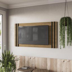 Painel Industrial para TV de até 42- Freijó/Preto - 1 Painel Industrial para TV de até 42- Freijó/Preto - 1