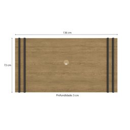 Painel Industrial para TV de até 42- Freijó/Preto - 5 Painel Industrial para TV de até 42- Freijó/Preto - 5