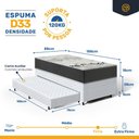 Ver imagem 6 de Cama Box com Colchão de D33 Iso 3000 Gazin + Auxiliar de Espuma Unique Solteiro 88cm
