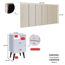 Ver imagem 7 de Cabeceira Suspensa Painel Cama Box Casal 1,40 Areia Kit 2 Mesa Apoio Canto Gaveta Nicho Branco