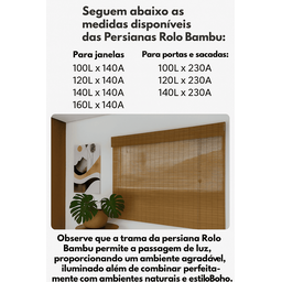 Persiana Pronta Rolo Bambu 160larg X 140alt - 9
