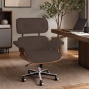 Ver imagem 1 de Poltrona Charles Eames Office Couro Sintético Linha Premium Design Atemporal Escritório - Marrom