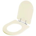 Ver imagem 2 de Assento Sanitário Tampa de Vaso Madeira Mdf Laqueado Carrara para Bacia Deca 6lpf - Bege Claro