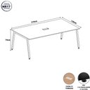 Ver imagem 4 de Mesa de Reunião Corporativa 6 Lugares 210cm Louro Preto com Caixa de Tomadas F5 Office