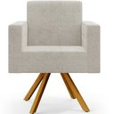 Ver imagem 6 de Kit 02 Poltronas Giratórias Sala de Estar Base de Madeira Helô L02 Bouclê Creme - Lyam Decor
