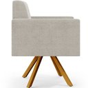 Ver imagem 7 de Kit 02 Poltronas Giratórias Sala de Estar Base de Madeira Helô L02 Bouclê Creme - Lyam Decor