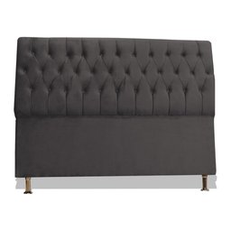 Cabeceira de Cama Box Eliane Solteiro 90 Cm Suede Grafite Dimazza Móveis - Grafite - 1