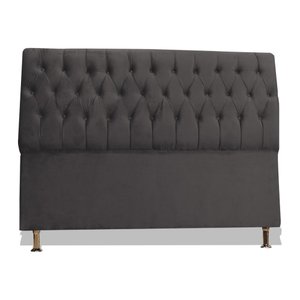 Cabeceira de Cama Box Eliane Solteiro 90 Cm Suede Grafite Dimazza Móveis - Grafite