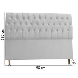 Cabeceira de Cama Box Eliane Solteiro 90 Cm Suede Grafite Dimazza Móveis - Grafite - 2