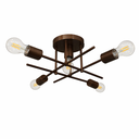 Ver imagem 1 de Plafon Central Aluminio Teto e27 5 Luzes Lumini Lab - Marrom Fosco