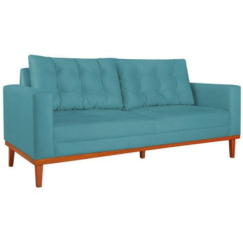 Sofá 2 Lugares Dubai Suede Azul Turquesa