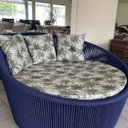 Ver imagem 2 de Chaise Palmeira Em Corda Náutica Azul - Tecido Trancoso