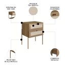 Ver imagem 3 de Mesa de Cabeceira com 2 Gavetas Pé Metal Arlo A10 Hanover/dourado - Mpozenato