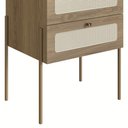 Ver imagem 7 de Mesa de Cabeceira com 2 Gavetas Pé Metal Arlo A10 Hanover/dourado - Mpozenato