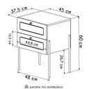 Ver imagem 4 de Mesa de Cabeceira com 2 Gavetas Pé Metal Arlo A10 Hanover/dourado - Mpozenato