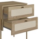 Ver mais imagens de Mesa de Cabeceira com 2 Gavetas Pé Metal Arlo A10 Hanover/dourado - Mpozenato