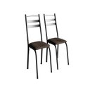 Ver imagem 2 de Kit 2 Cadeiras para Sala de Jantar Milla Preto/Imbuia