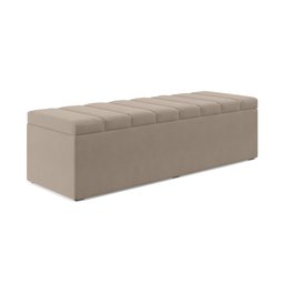 Calçadeira Baú Navi 160 para Cama Queen Z-006 Sued Capuccino Aradecor - 3