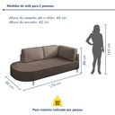 Ver imagem 3 de Sofá Living Orgânico 2 Lugares 175cm Base de Ferro Braço Direito Norten