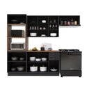 Ver imagem 3 de Cozinha Completa Bariloche 12 Portas 2 Gavetas com Vidro 100% MDF 6225.126 Chumbo - Indekes