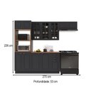 Ver imagem 4 de Cozinha Completa Bariloche 12 Portas 2 Gavetas com Vidro 100% MDF 6225.126 Chumbo - Indekes