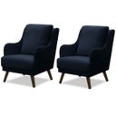 Ver imagem 1 de Kit 2 Poltronas para Sala Decorativas C/ Tachas Sarah Veludo Azul Marinho