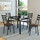 Ver imagem 1 de Conjunto Mesa 107x73cm Malva Madeira com 4 Cadeiras New Preto/Imbuia